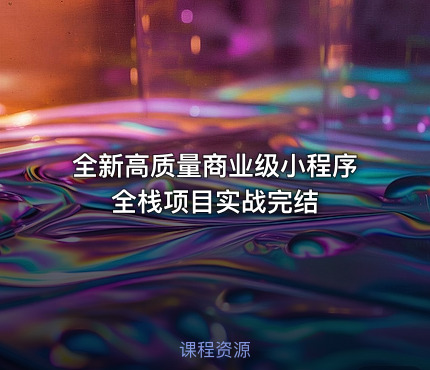 全新高质量商业级小程序全栈项目实战完结