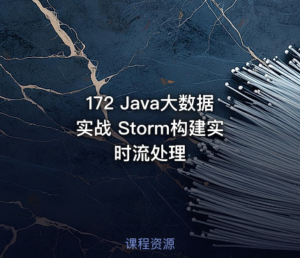 172 Java大数据实战 Storm构建实时流处理