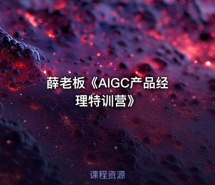 薛老板《AIGC产品经理特训营》