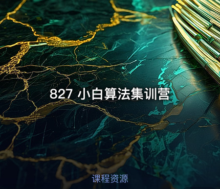827 小白算法集训营