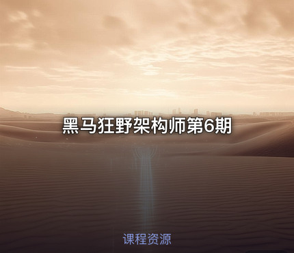 黑马狂野架构师第6期