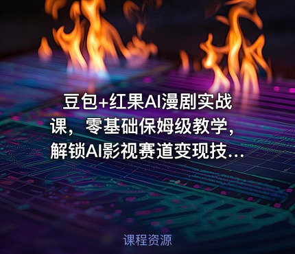 豆包+红果AI漫剧实战课，零基础保姆级教学，解锁AI影视赛道变现技能