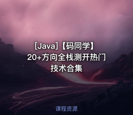 【码同学】20+方向全栈测开热门技术合集
