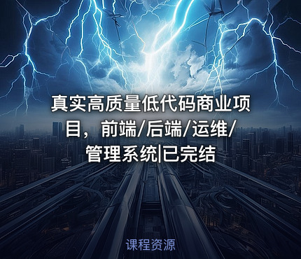 真实高质量低代码商业项目，前端/后端/运维/管理系统|已完结