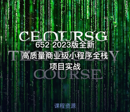652 2023版全新高质量商业级小程序全栈项目实战