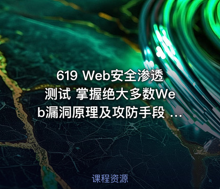 619 Web安全渗透测试 掌握绝大多数Web漏洞原理及攻防手段 价值718