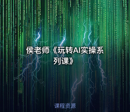 侯老师《玩转AI实操系列课》