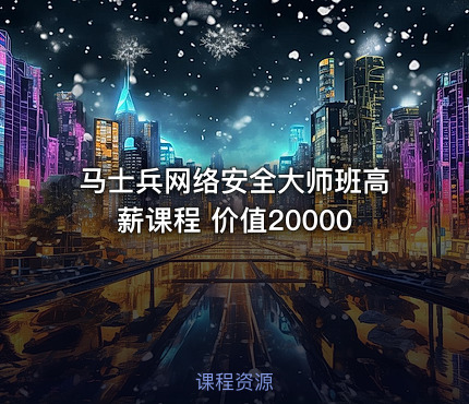 马士兵网络安全大师班高薪课程 价值20000