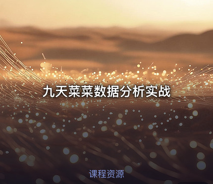 九天菜菜数据分析实战