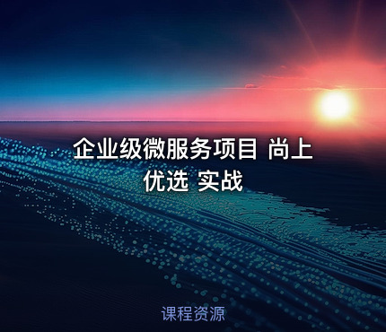 企业级微服务项目 尚上优选 实战