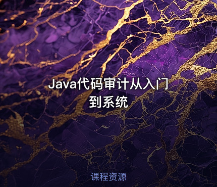 Java代码审计从入门到系统