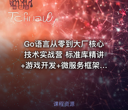 Go语言从零到大厂核心技术实战营 标准库精讲+游戏开发+微服务框架与云原生项目全覆盖