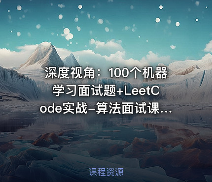 深度视角：100个机器学习面试题+LeetCode实战-算法面试课-第四期-附源码资料