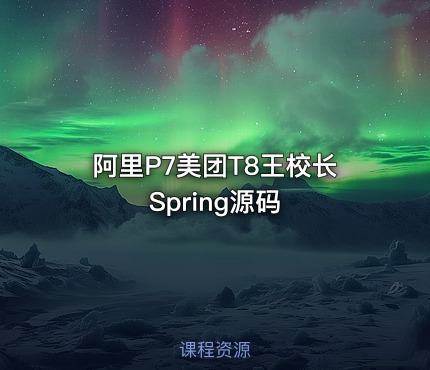 阿里P7美团T8王校长Spring源码