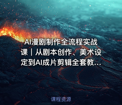 AI漫剧制作全流程实战课｜从剧本创作、美术设定到AI成片剪辑全套教程