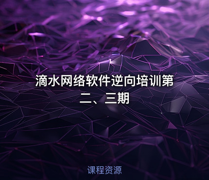 滴水网络软件逆向培训第二、三期