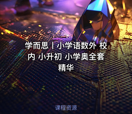 学而思丨小学语数外 校内 小升初 小学奥全套精华