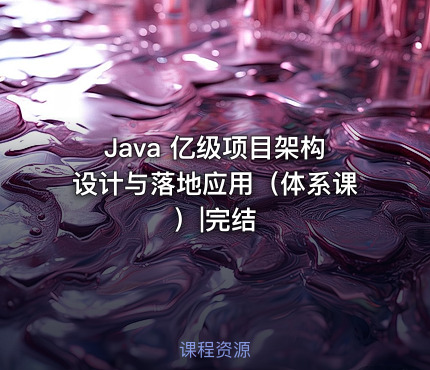 Java 亿级项目架构设计与落地应用（体系课）|完结