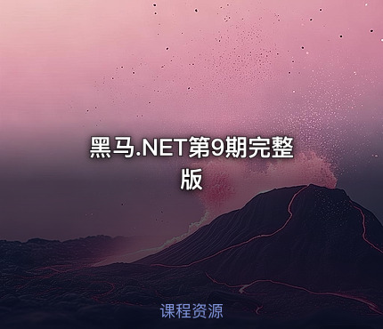 黑马.NET第9期完整版