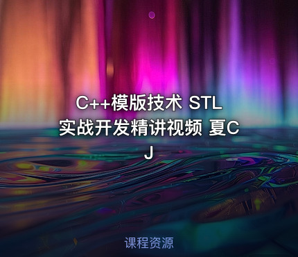 C++模版技术 STL实战开发精讲视频 夏CJ