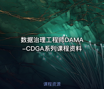 数据治理工程师DAMA-CDGA系列课程资料