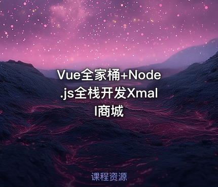 Vue全家桶+Node.js全栈开发Xmall商城