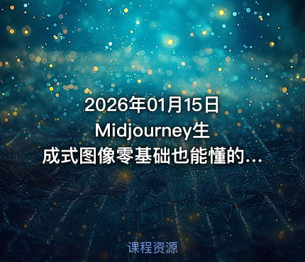2026年01月15日Midjourney生成式图像零基础也能懂的AI绘图教程