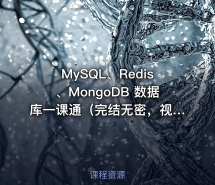 MySQL、Redis、MongoDB 数据库一课通（完结无密，视频+资料代码）