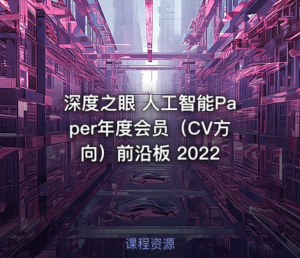 深度之眼 人工智能Paper年度会员（CV方向）前沿板 2022