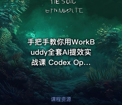 手把手教你用WorkBuddy全套AI提效实战课 Codex OpenClaw自定义Skill