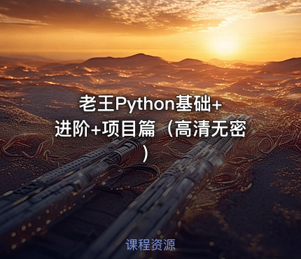 老王Python基础+进阶+项目篇（高清无密）