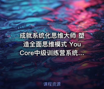成就系统化思维大师 塑造全面思维模式 YouCore中级训练营系统思维训练