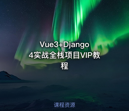 Vue3+Django4实战全栈项目VIP教程