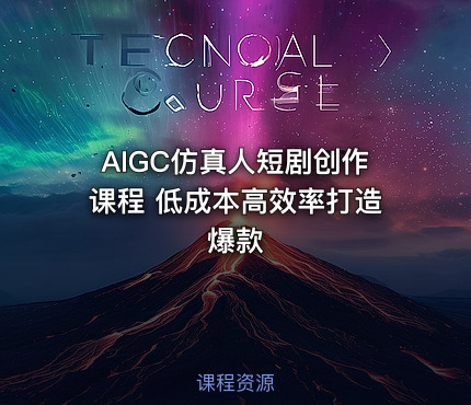 AIGC仿真人短剧创作课程 低成本高效率打造爆款