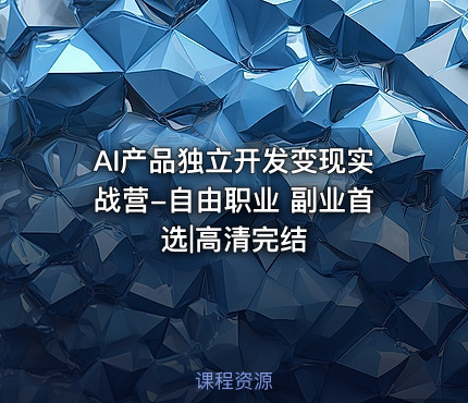 AI产品独立开发变现实战营-自由职业 副业首选|高清完结