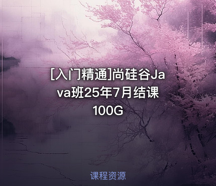 尚硅谷Java班25年7月结课 100G