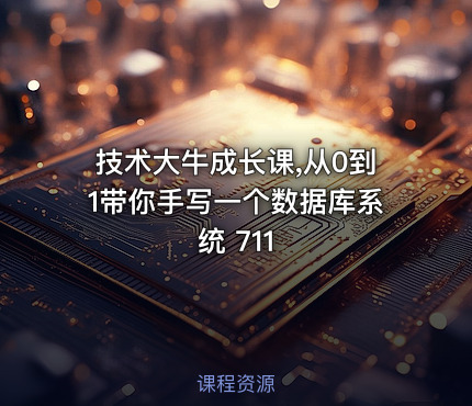 技术大牛成长课,从0到1带你手写一个数据库系统 711