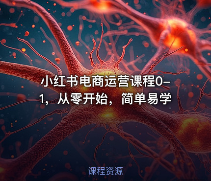 小红书电商运营课程0-1，从零开始，简单易学