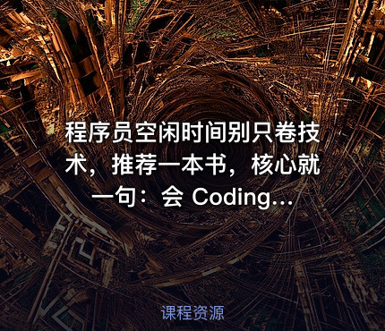程序员空闲时间别只卷技术，推荐一本书，核心就一句：会 Coding 只能做出产品，会营销和增长才能找到用户、赚到钱