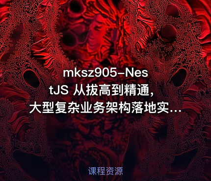 mksz905-NestJS 从拔高到精通，大型复杂业务架构落地实践（36章完结）