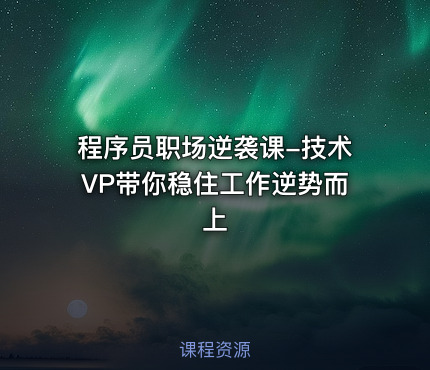 程序员职场逆袭课-技术VP带你稳住工作逆势而上