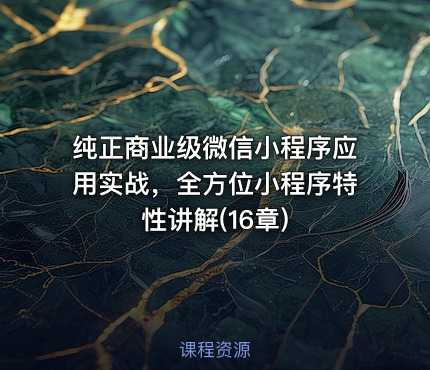 纯正商业级微信小程序应用实战，全方位小程序特性讲解(16章)