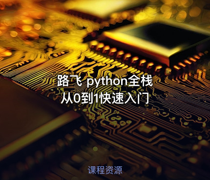 路飞 python全栈 从0到1快速入门