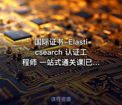 国际证书-Elasticsearch 认证工程师 一站式通关课|已完结