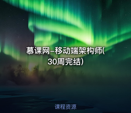 慕课网-移动端架构师( 30周完结)