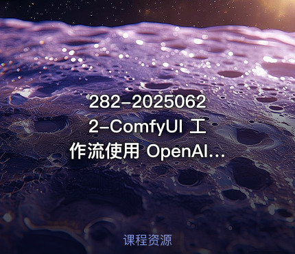 282-20250622-ComfyUI 工作流使用 OpenAI 三种最新生图模型自动批量出图保姆级教程工作流下载更多资源