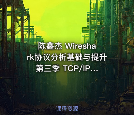 陈鑫杰 Wireshark协议分析基础与提升 第三季 TCP/IP协议栈详解(下)