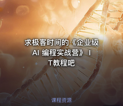 求极客时间的《企业级 AI 编程实战营》 IT教程吧