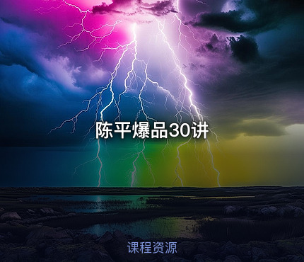 陈平爆品30讲