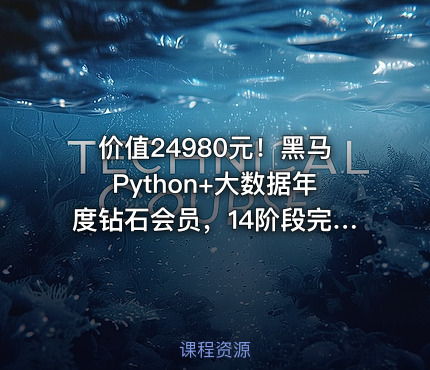！黑马Python+大数据年度钻石会员，14阶段完结无密